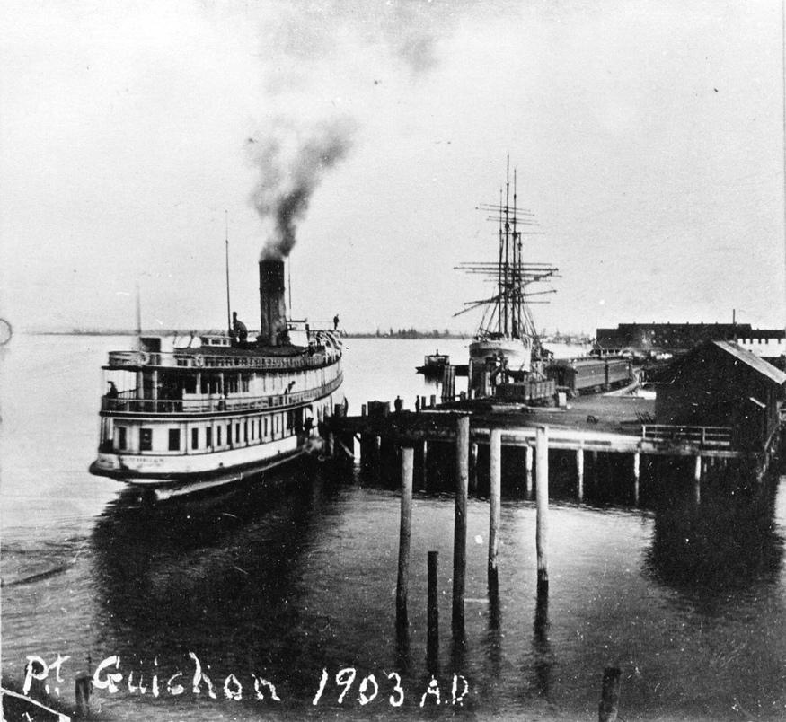 Steamship at the Port Guichon dock, 1903